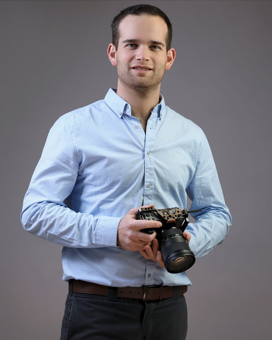 Yaakov Citron, founder of CitronFilms, holding his camera